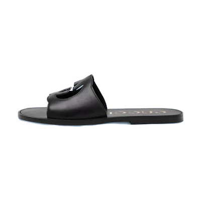 Gucci Leather Round Toe Slip-On 'Fashion Slide Black'