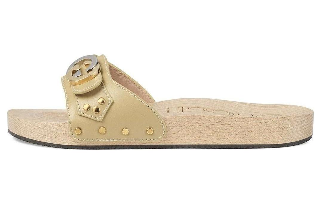 Buy グッチ レザー スライド ベージュ (Gucci レザー スライド ベージュ) 574875-D6000-9327