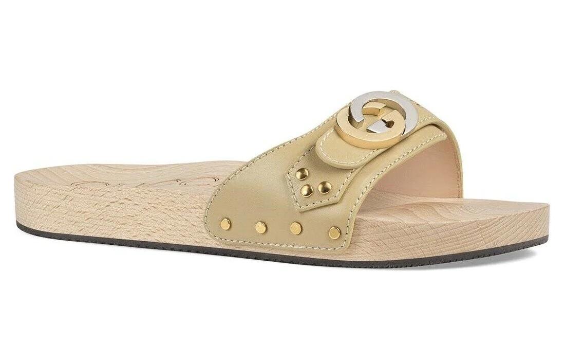 Order グッチ レザー スライド ベージュ (Gucci レザー スライド ベージュ) 574875-D6000-9327