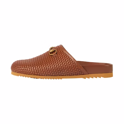 Gucci Leather Slide 'Brown Open-Toe'