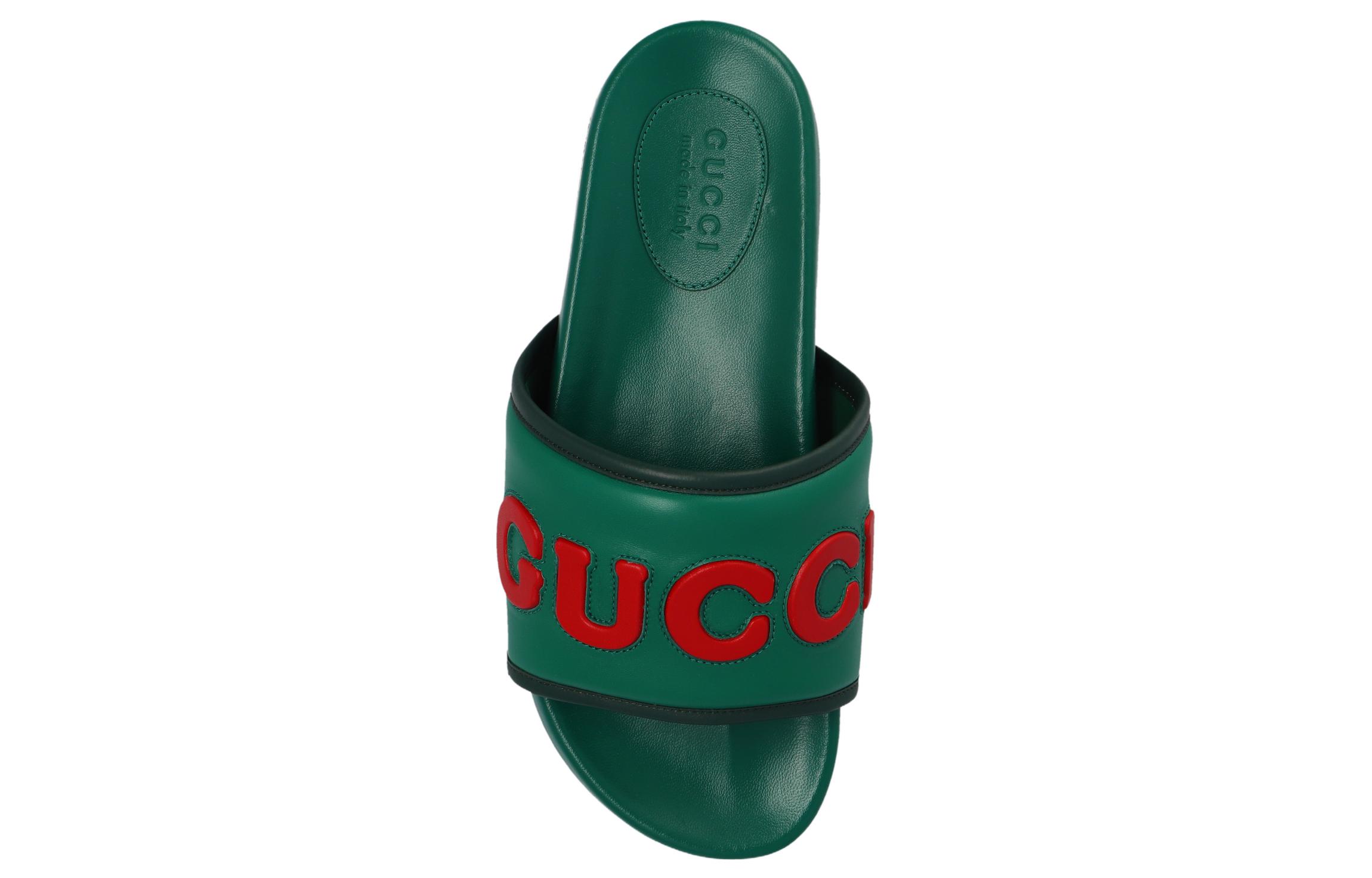 Purchase Gucci Sandalias Logo Verdes 742009-AABYM-3052