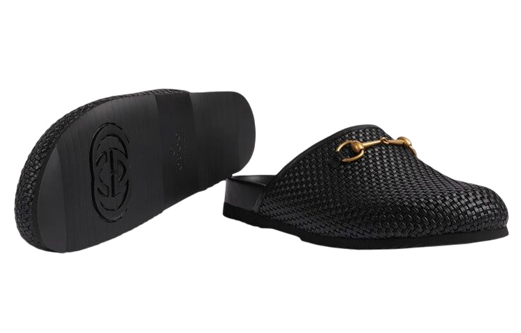 Purchase Gucci Zapatillas de Cuero Sin Cordones 'Negro' 746321-AACAX-1000