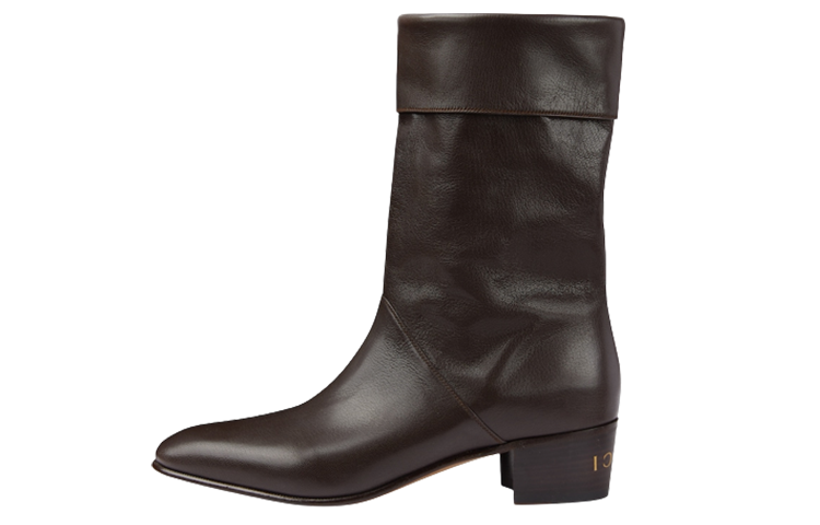Gucci Leather Slip-On Ankle Boots 'Brown' 759472-AACAI-2140