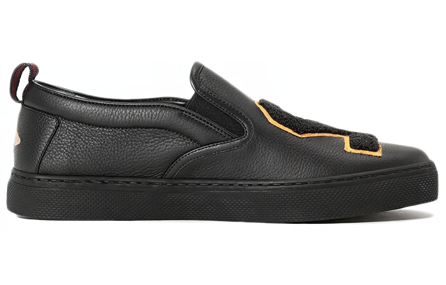 Order Gucci Leather Slip-On Round-Toe Low-Top Sneaker 'Black' 449975-BXO60-1070
