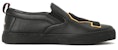 Gucci Kulit Slip-On Bulat Rendah-Atas Kasut 'Hitam' 449975-BXO60-1070