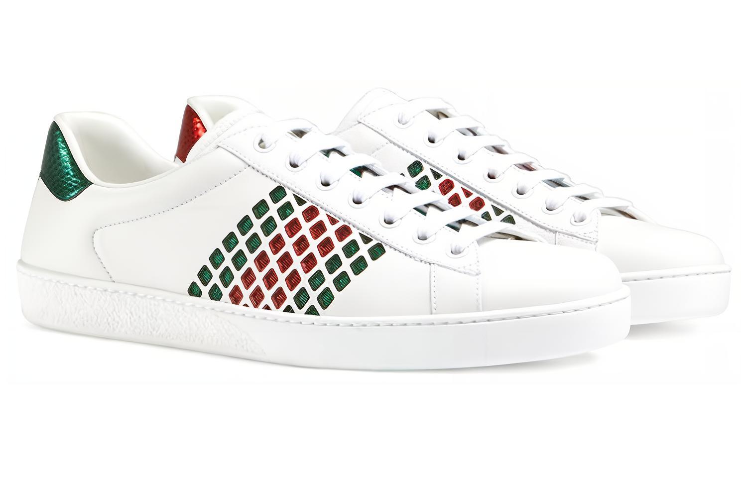 Order Gucci 白绿红色皮革运动鞋 429359-A38L0-9064