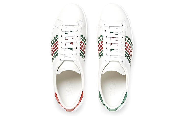 Lookbook Gucci 白绿红色皮革运动鞋 429359-A38L0-9064