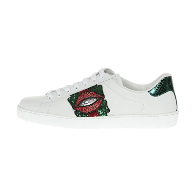 Gucci Leather Sneaker 'White Red Green'