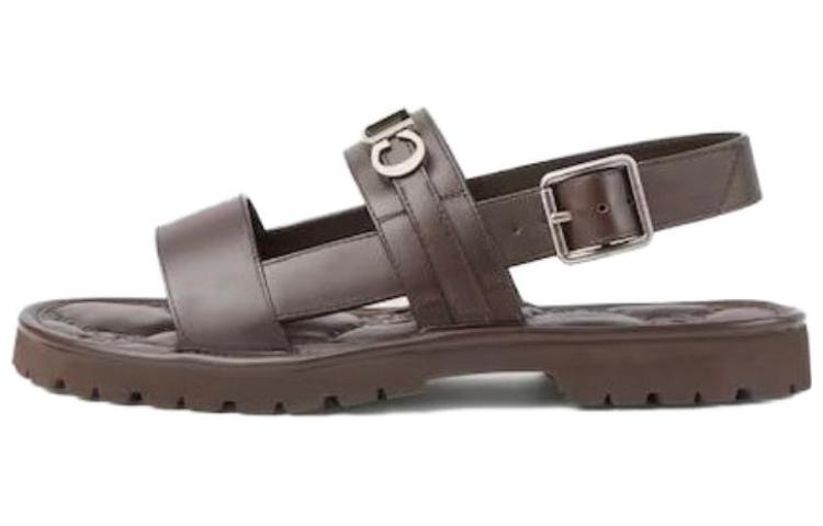 Gucci Leather Toe Ring Buckle Sandal 'Dark Brown' 744977-DTN00-2140