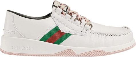 Gucci Leather Web Lace Up Low 'White' 575399-D60D0-9070 Gucci Leather Web Lace Up Low 'White' 575399-D60D0-9070
