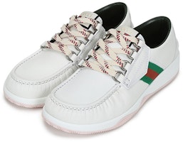 Gucci Zapatos de Cuero con Cordones Web Bajos 'Blancos' 575399-D60D0-9070 Lookbook Gucci Zapatos de Cuero con Cordones Web Bajos 'Blancos' 575399-D60D0-9070