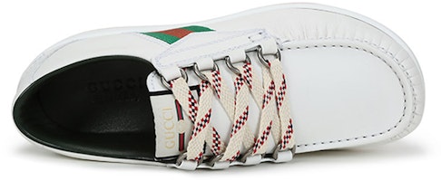 Gucci Zapatos de Cuero con Cordones Web Bajos 'Blancos' 575399-D60D0-9070 Shop Gucci Zapatos de Cuero con Cordones Web Bajos 'Blancos' 575399-D60D0-9070