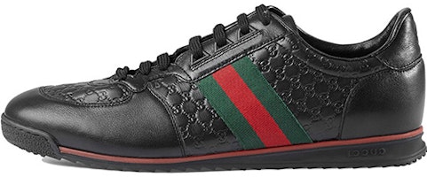 Gucci Leather Web Sneaker 'Black' 233334-A9LA0-1061 Gucci Leather Web Sneaker 'Black' 233334-A9LA0-1061