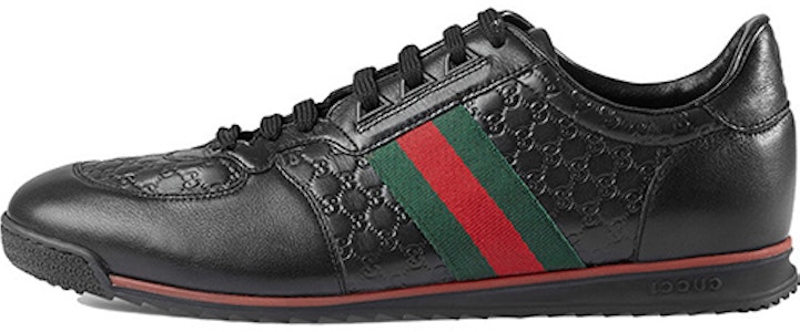 古驰黑色皮革网面运动鞋 233334-A9LA0-1061 Buy 古驰黑色皮革网面运动鞋 233334-A9LA0-1061