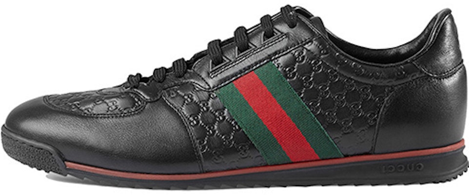 Gucci Leather Web Sneaker 'Black' 233334-A9LA0-1061 Buy Gucci Leather Web Sneaker 'Black' 233334-A9LA0-1061