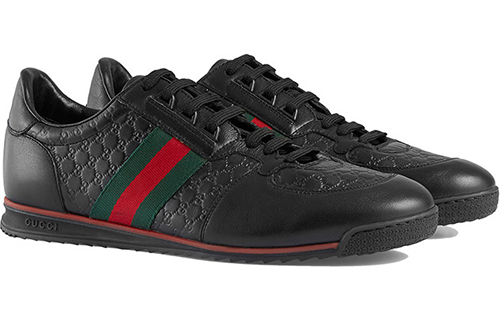 Lookbook GUCCI 古馳 牛皮GG壓紋 帆布綁帶 黑