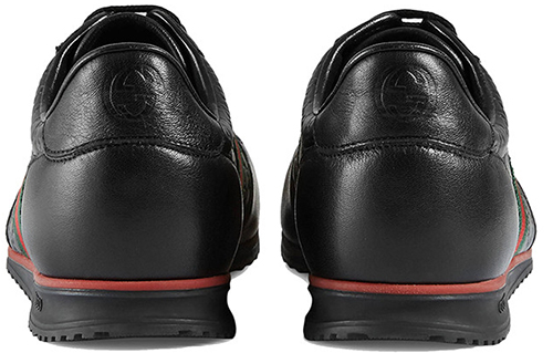 Purchase GUCCI 古馳 牛皮GG壓紋 帆布綁帶 黑