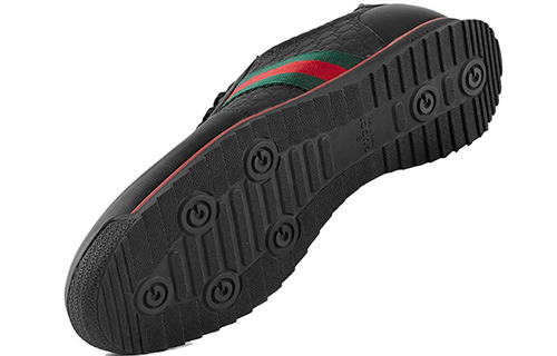 Details for GUCCI 古馳 牛皮GG壓紋 帆布綁帶 黑