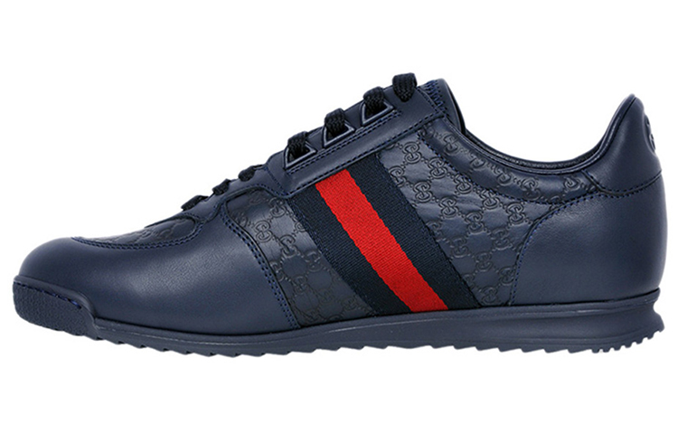 Gucci Leather Web Sneaker 'Blue' 233334-A9LA0-4066