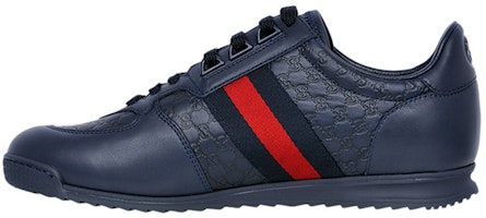 Gucci Leather Web Sneaker 'Blue' 233334-A9LA0-4066 Gucci Leather Web Sneaker 'Blue' 233334-A9LA0-4066