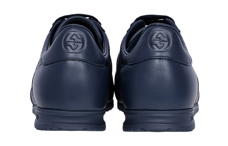 Shop Baskets Gucci en cuir avec bande ''Bleue'' 233334-A9LA0-4066
