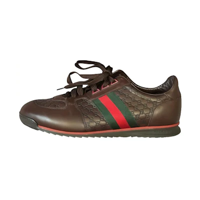 Gucci Leather Web Sneaker 'Chocolate'