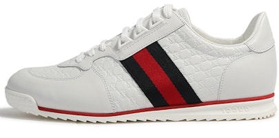 Gucci Leather Web Sneaker 'White' 233334-A9LA0-9051 Gucci Leather Web Sneaker 'White' 233334-A9LA0-9051