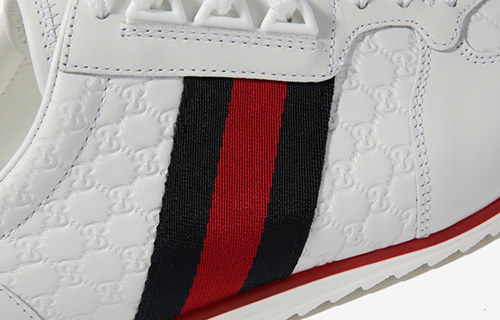 Cheap Gucci Leder Web Sneaker ''Weiß'' 233334-A9LA0-9051