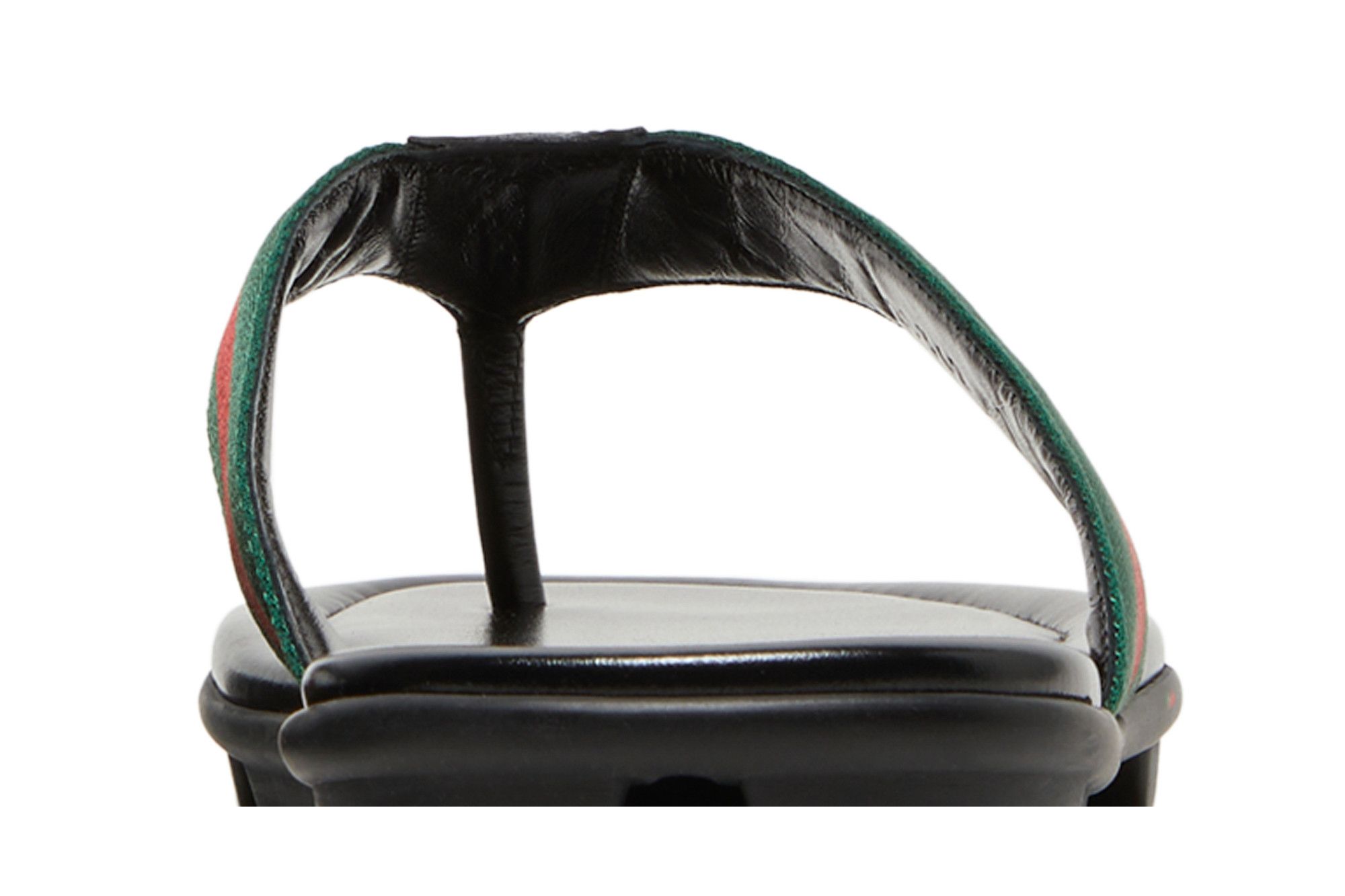 Cheap グッチ レザー ウェブ トング (ブラック) 429362-H91A0-8480