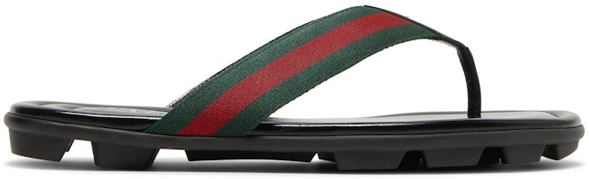 Gucci Leather Web Thong 'Black' 429362-H91A0-8480 Gucci Leather Web Thong 'Black' 429362-H91A0-8480
