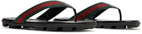 Gucci Kulit Web Selipar 'Hitam' 429362-H91A0-8480