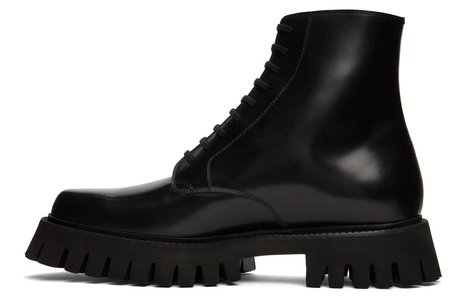 Gucci Leather Zip-up Chunky Heel Boots 'Black' 699584-17X00-1000