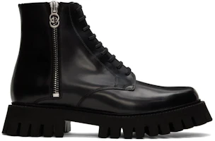 Order Gucci Leder Reißverschluss Stiefeletten mit Blockabsatz ''Schwarz'' 699584-17X00-1000