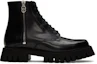 Order Gucci Leather Zip-up Chunky Heel Boots 'Black' 699584-17X00-1000