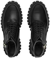 Shop Gucci Leder Reißverschluss Stiefeletten mit Blockabsatz ''Schwarz'' 699584-17X00-1000