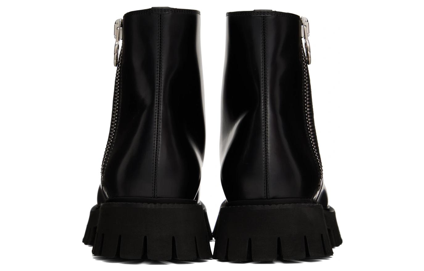 Purchase Gucci Leather Zip-up Chunky Heel Boots 'Black' 699584-17X00-1000