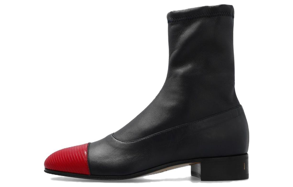 Gucci Leather Zip 'Fashion Ankle Boot Black Red' 725805-LAABO-6477