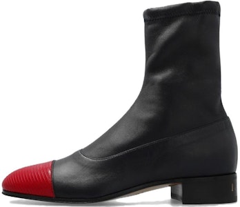 Bota de Tobillo de Cuero Gucci con Cremallera Negro Rojo 725805-LAABO-6477 Buy Bota de Tobillo de Cuero Gucci con Cremallera Negro Rojo 725805-LAABO-6477