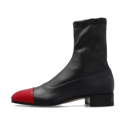 Gucci Leather Zip 'Fashion Ankle Boot Black Red'