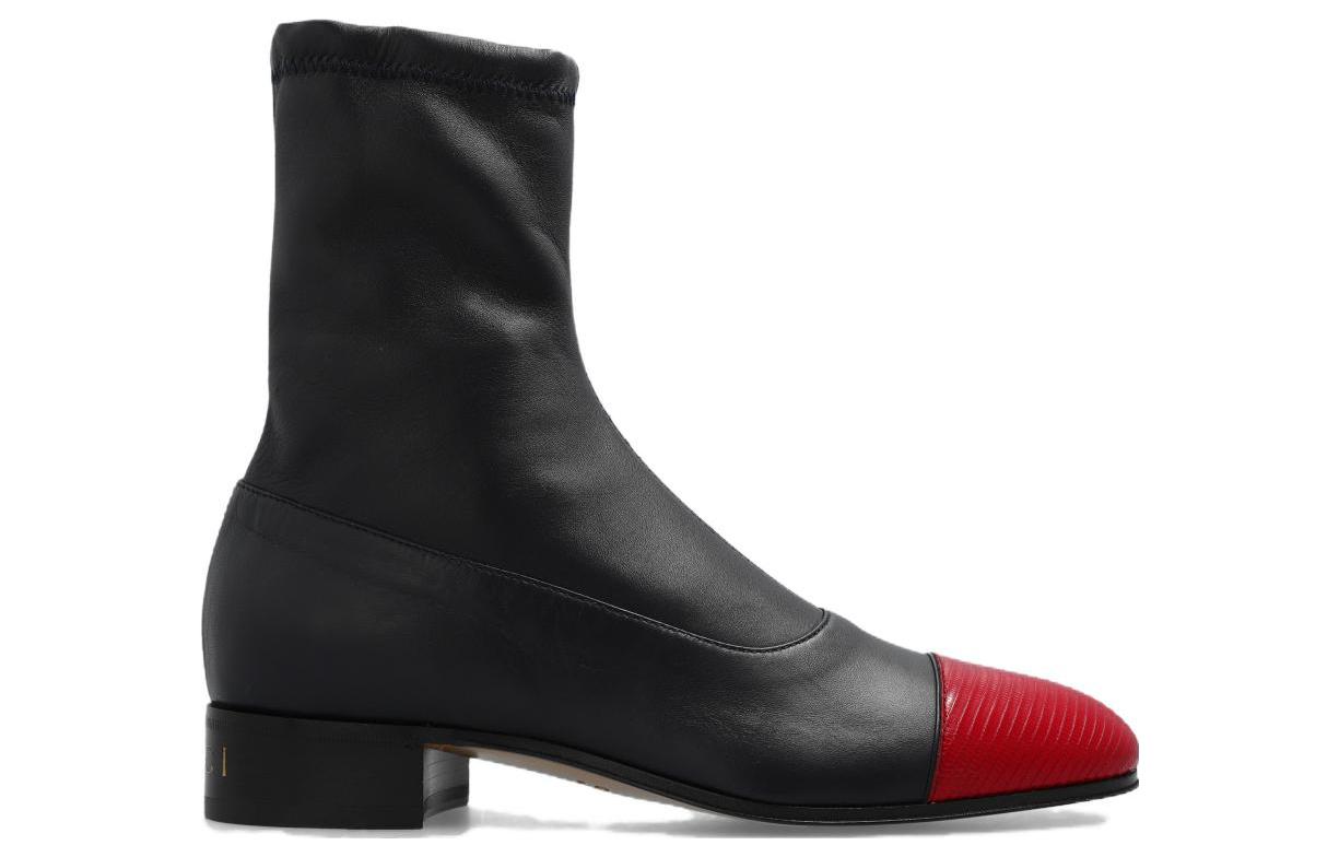 Order Gucci Leather Zip 'Fashion Ankle Boot Black Red' 725805-LAABO-6477