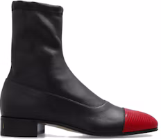 Order Gucci Leder Reißverschluss ''Fashion Stiefelette Schwarz Rot'' 725805-LAABO-6477