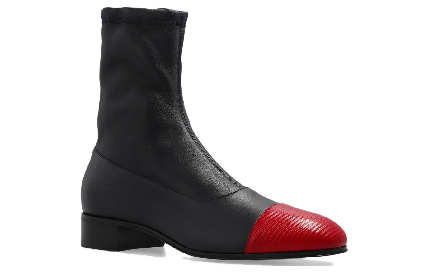 Lookbook Gucci Leather Zip 'Fashion Ankle Boot Black Red' 725805-LAABO-6477