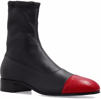 Gucci Leather Zip 'Fashion Ankle Boot Black Red' 725805-LAABO-6477 Lookbook Gucci Leather Zip 'Fashion Ankle Boot Black Red' 725805-LAABO-6477