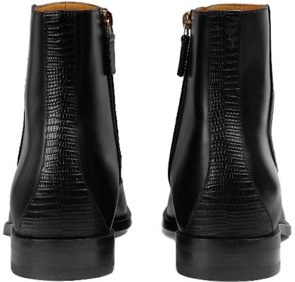 グッチ レザー ジップ ラウンドトゥ ブーツ (黒) 750305-AACBM-1000 Shop グッチ レザー ジップ ラウンドトゥ ブーツ (黒) 750305-AACBM-1000