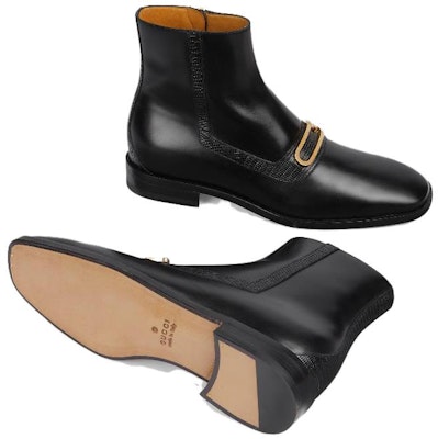 Gucci Leather Zip Round-Toe Boots 'Black' 750305-AACBM-1000 Purchase Gucci Leather Zip Round-Toe Boots 'Black' 750305-AACBM-1000