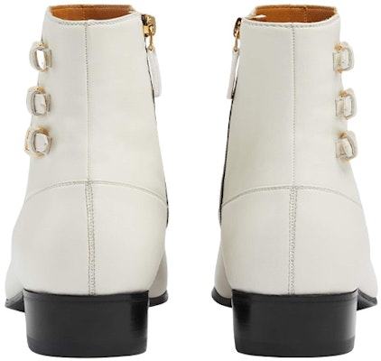 Gucci Leather Zip Short Boots 'White' 717026-AAA4W-9151 Lookbook Gucci Leather Zip Short Boots 'White' 717026-AAA4W-9151