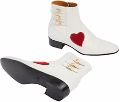 Shop Gucci Leder Reißverschluss Kurzstiefel ''Weiß'' 717026-AAA4W-9151