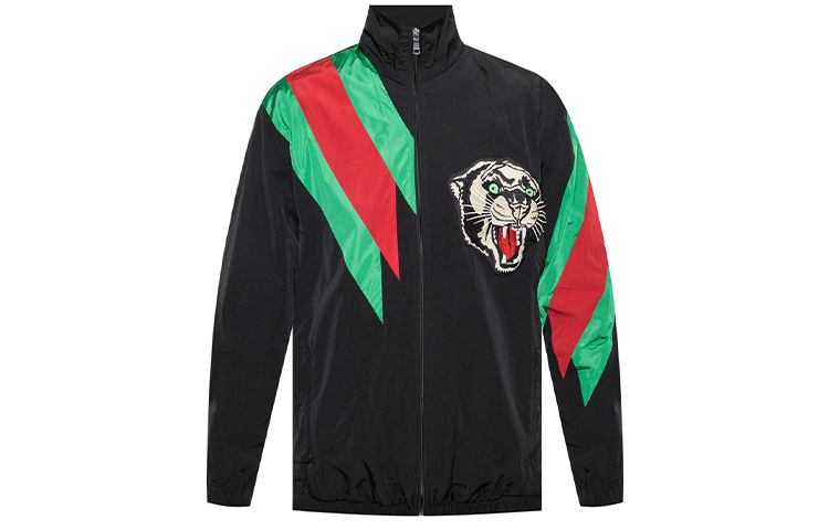 Gucci Leopard Head Stand Collar Zip Long Sleeve Jacket Men Black 545556-XJAC4-1060