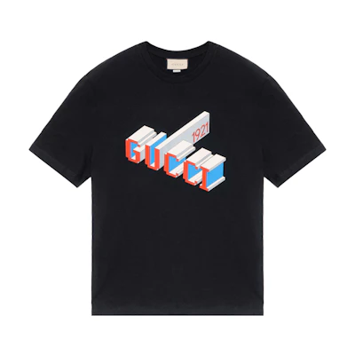 Gucci Letter & Numbers Crewneck T-Shirt Black for Men 771758-XJF69-1152