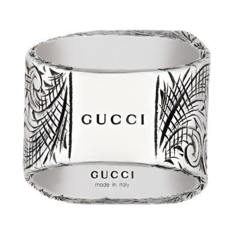 GUCCI Letter "B" 925 Silver Ring 554243-J8400-0811